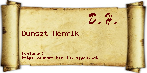 Dunszt Henrik névjegykártya